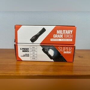 MILITARY GRADE NWT Set Of 2 Torch Tactical Flashlight 5 Modes Adjustable Zoom